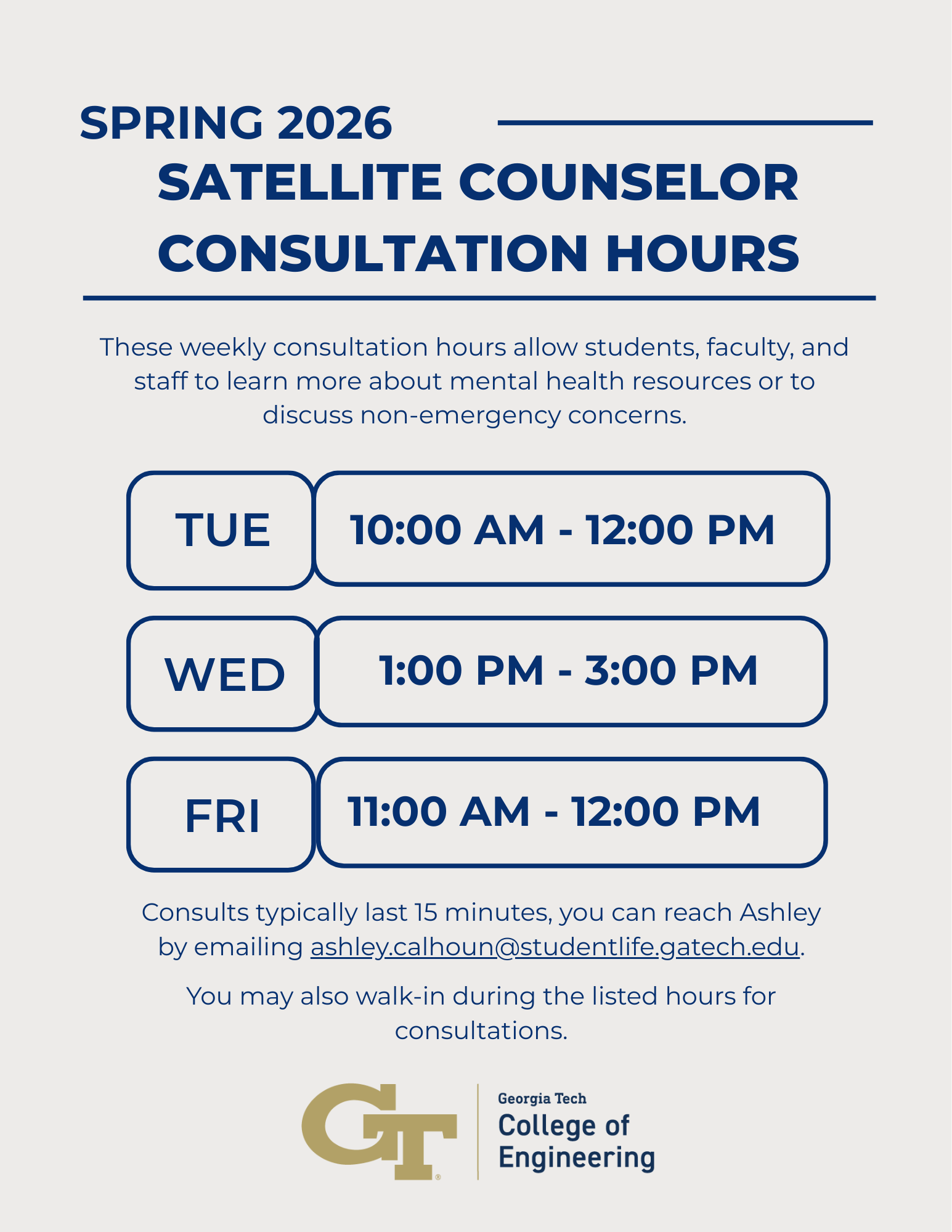 Satellite Counseling Hours