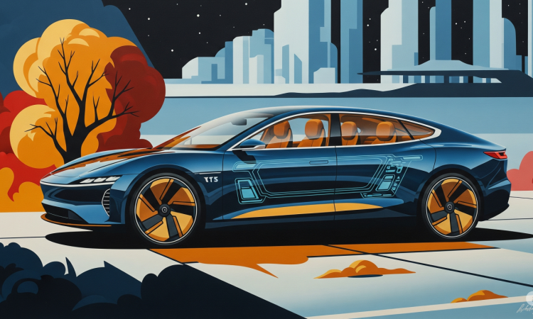 Graphic of car of the futue