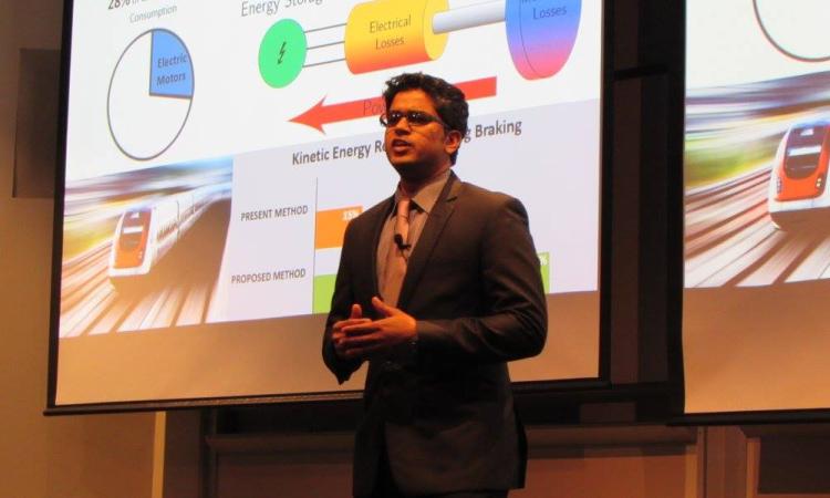 Aravind Samba Murthy presents at the Georgia Tech Three Minute Thesis Competition