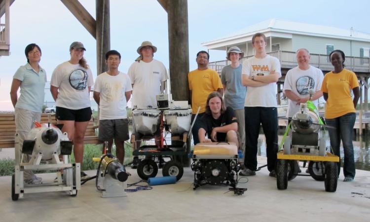 Robotic surveying team members from Georgia Tech and the College of William and Mary.