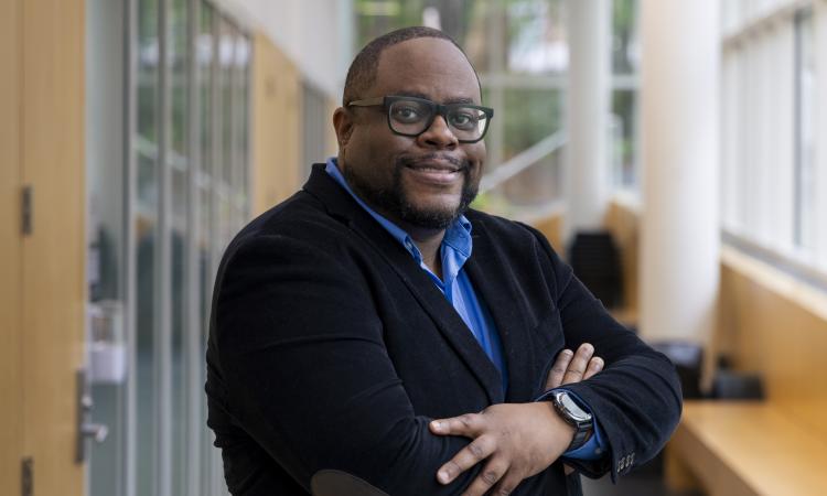 Mikkel Thomas portrait in the Marcus Nanotechnology Building