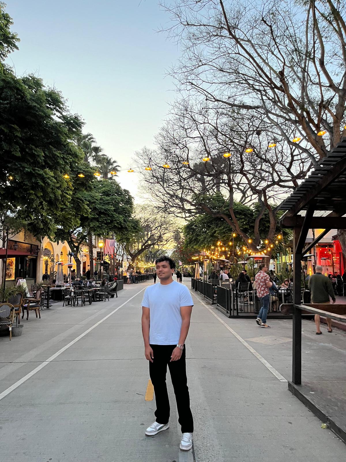 Shikhar visiting a California boardwalk