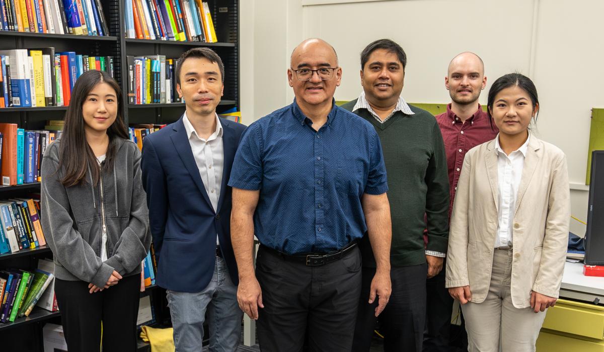 The ENVELOPE team: (l-r) X, X, Professor Santiago Grijalva, Professor Santanu Dey, X and X.