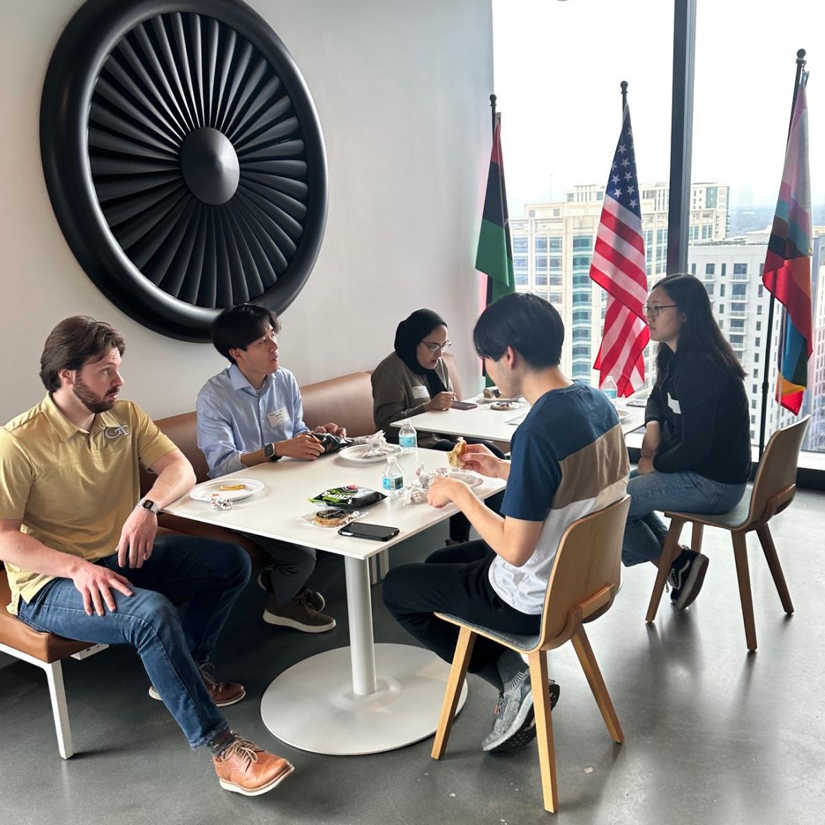 ECE graduate students eating at Micron's Atlanta office