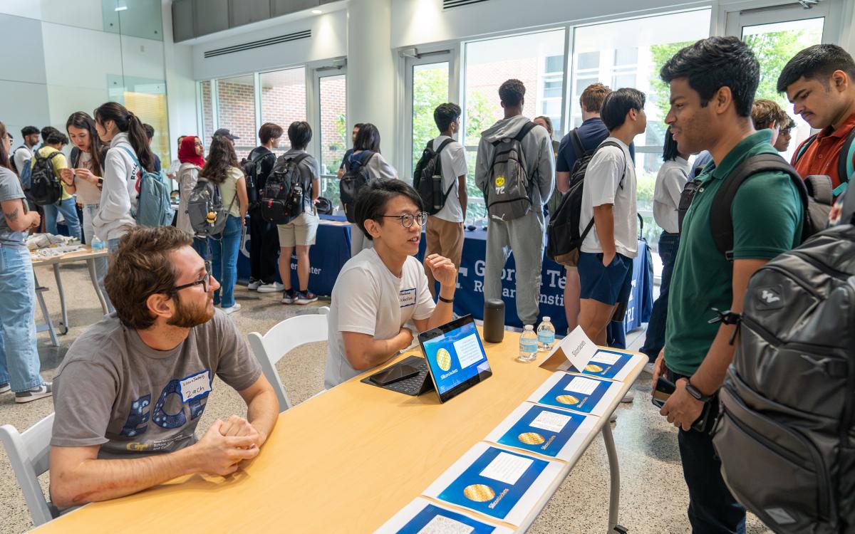 Ellis and Li at representing Silicon Jackets at ECE Rush. 