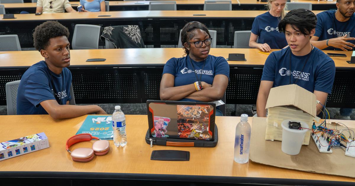 Students Campers reviewing their final video projects