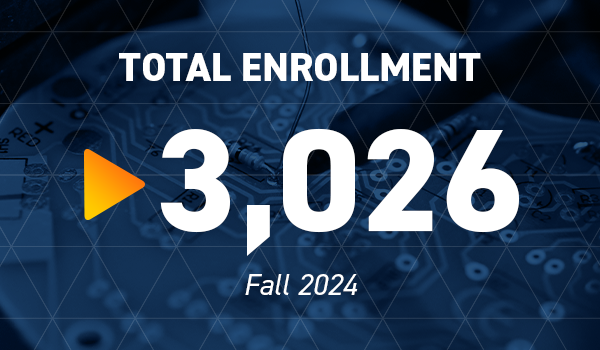 Graphic that says, "Total Enrollment: 3,026 in Fall 2024