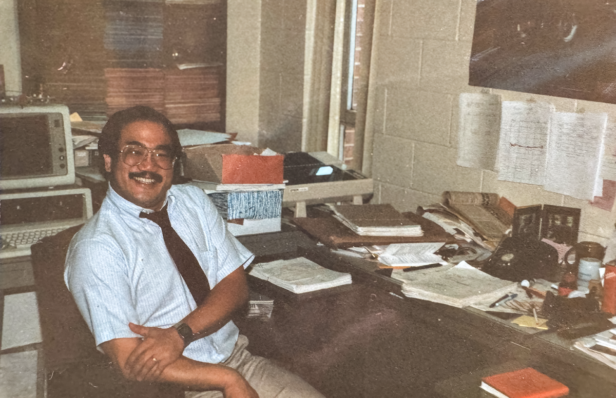 John Uyemura at his desk in Metz, France