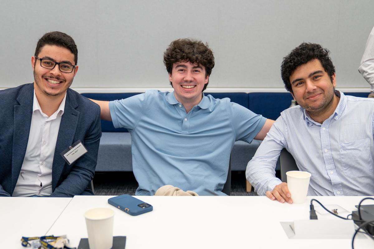 Ph.D. students Abdelrahman Musleh, William Stevens, and Sahil Mithani.