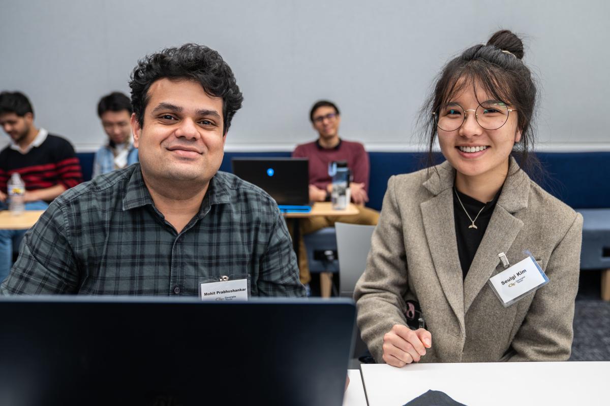 Postdoctoral fellow Mohair Prabhushankar and Ph.d student Seulgi Kim.