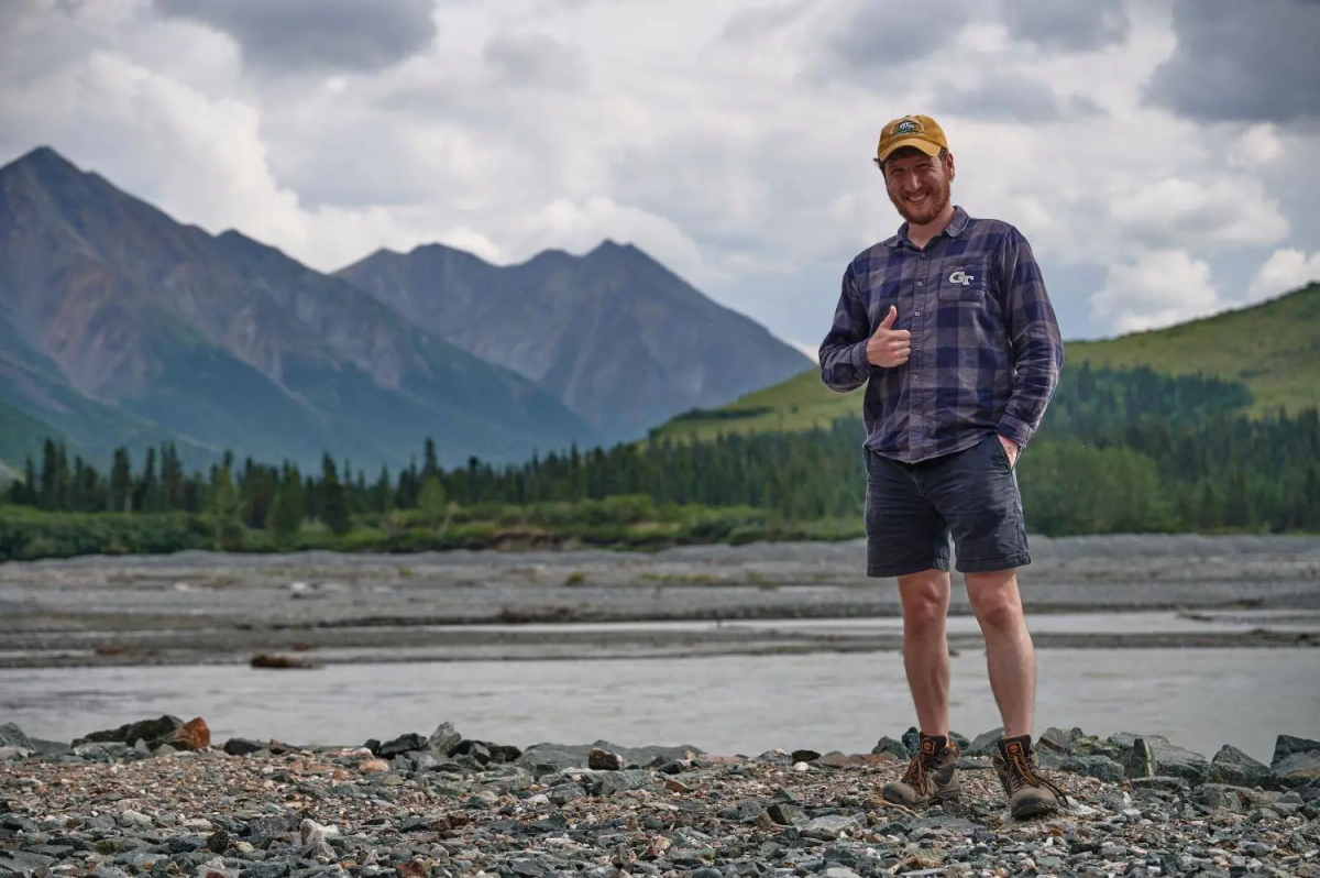 Ph.D. student Jeremiah Lightner on his third research trip to Alaska.
