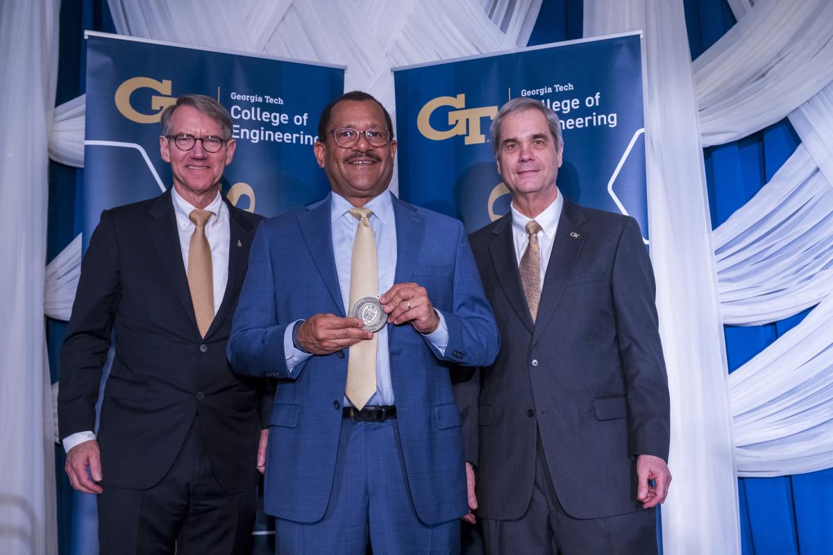 Bob Stargel with Interim Dean Doug Williams at the 2026 College of Engineering Alumni Awards Induction Ceremony.