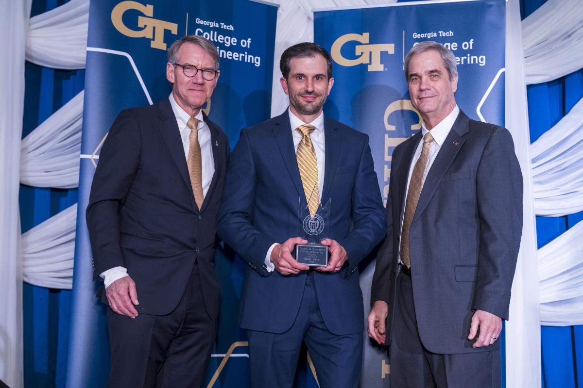 Danny Giglio with Interim Dean Doug Williams at the 2026 College of Engineering Alumni Awards Induction Ceremony.