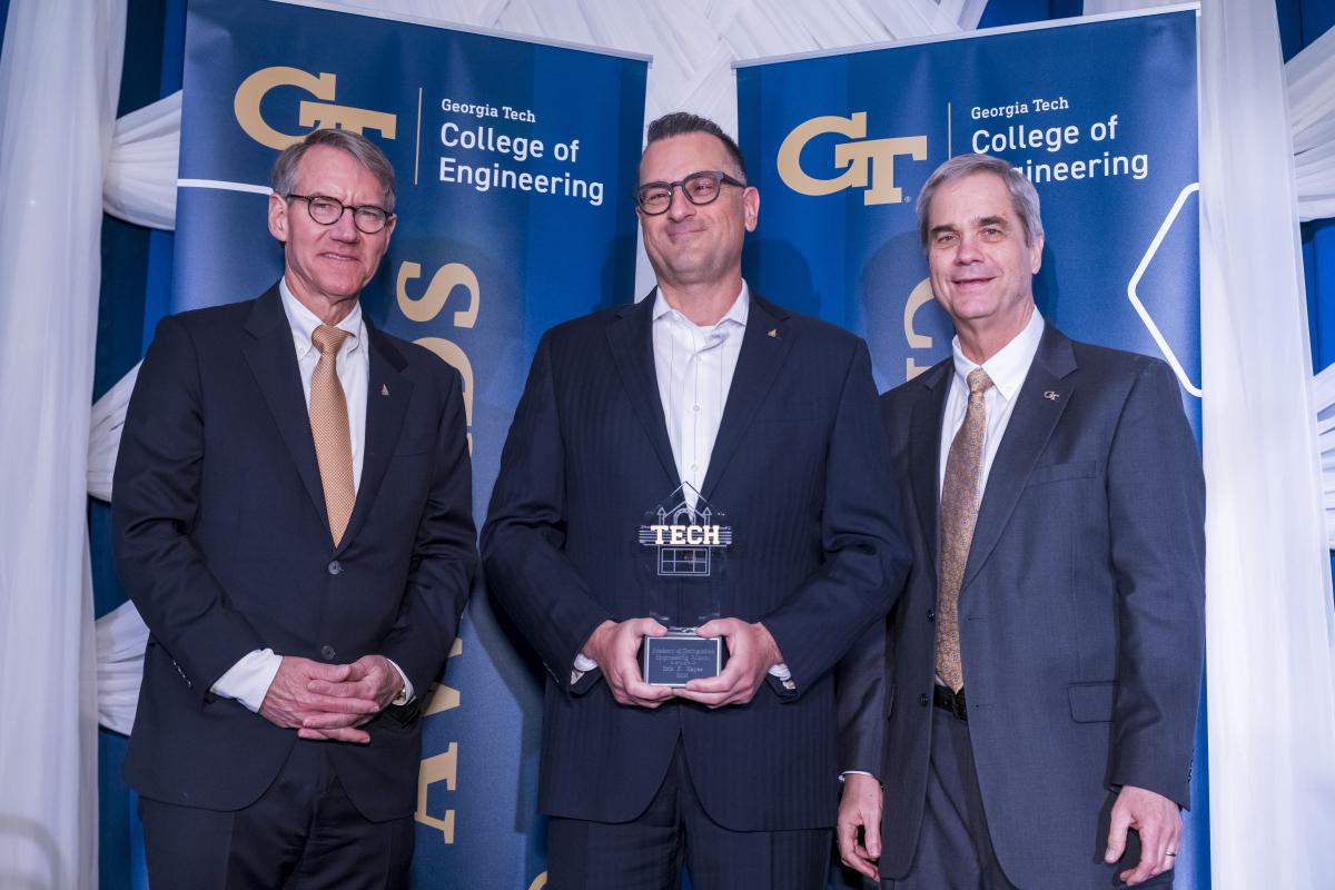 Eric Hayes with Interim Dean Doug Williams at the 2026 College of Engineering Alumni Awards Induction Ceremony.