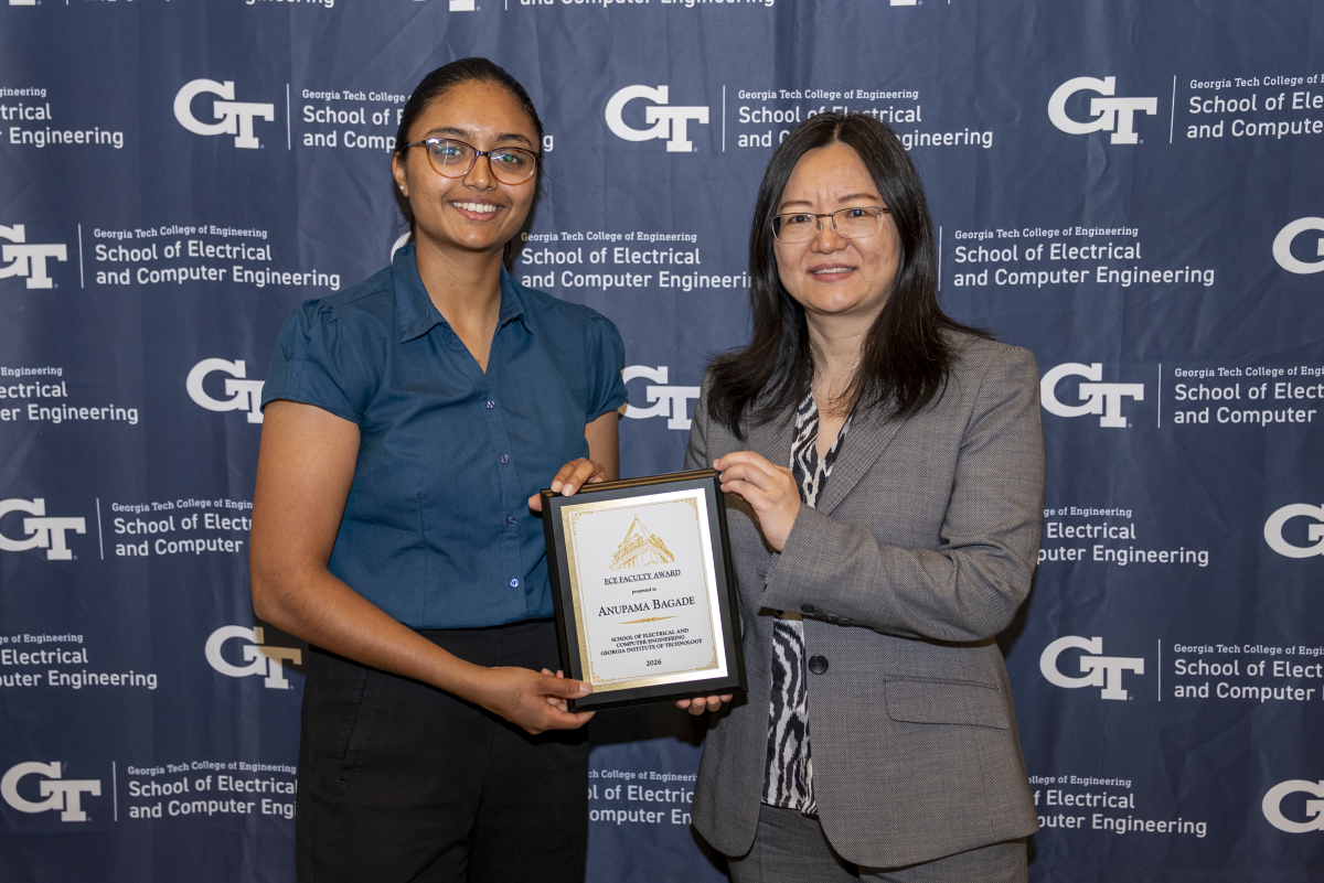Anupuma Bagade with ECE Senior Associate Chair Ying Zhang