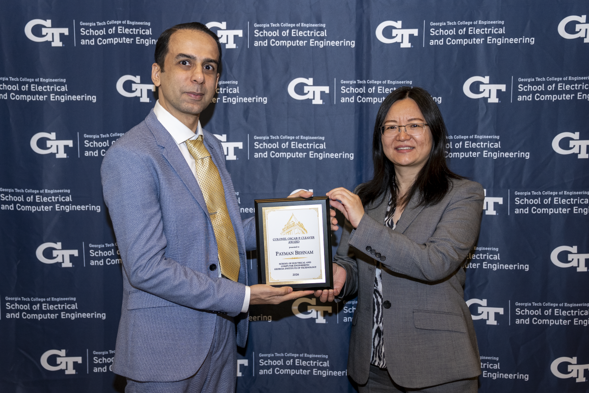 Payman Behnam with ECE Senior Associate Chair Ying Zhang