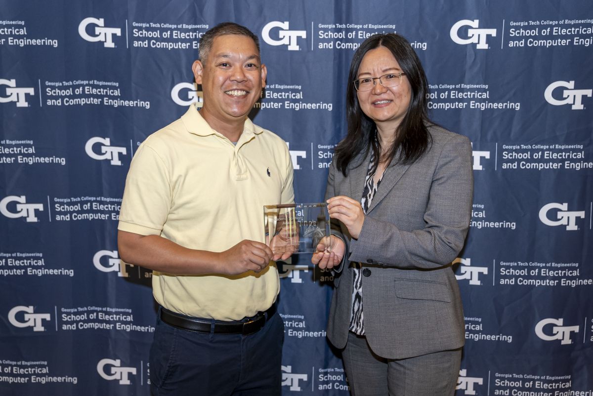 Peter Huynh with ECE Senior Associate Chair Ying Zhang