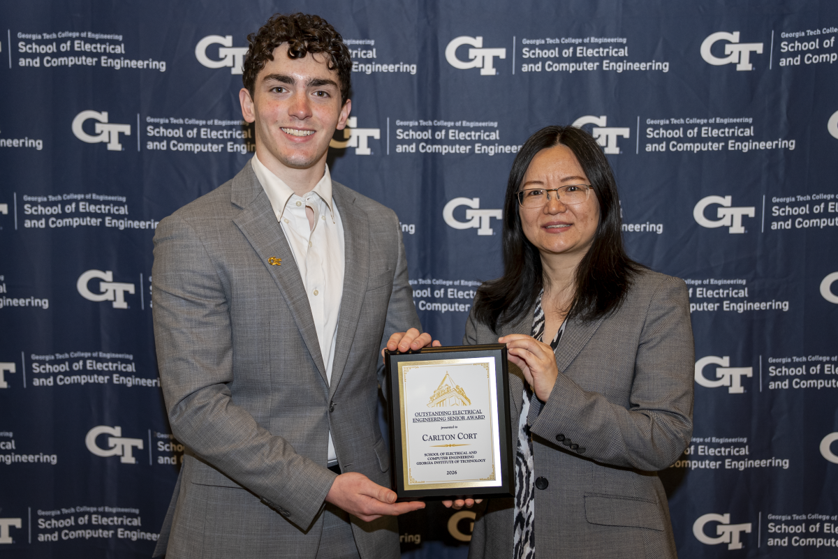 Carlton Cort with ECE Senior Associate Chair Ying Zhang.