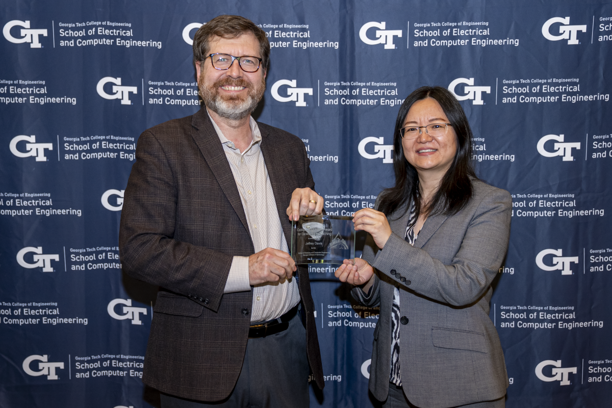 Jeffery Davis with ECE Senior Associate Chair Ying Zhang
