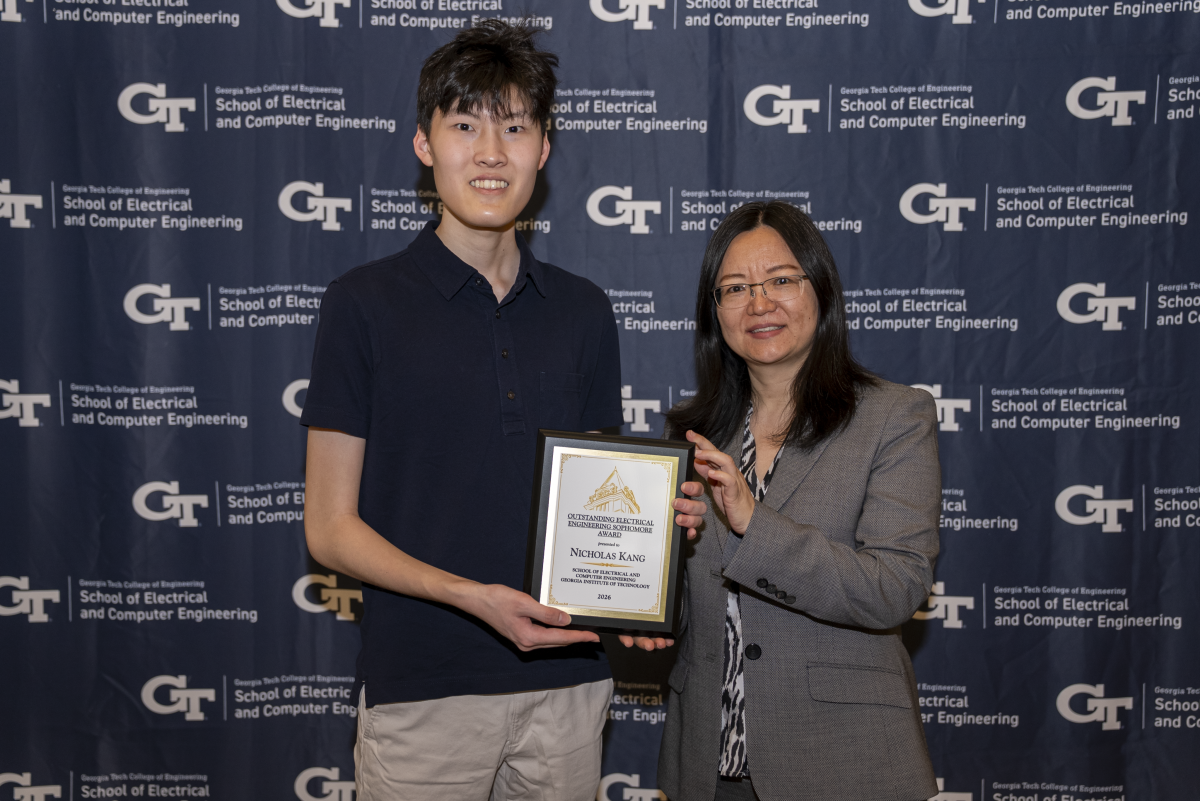 Nicholas Kang with Senior Associate Chair Ying Zhang