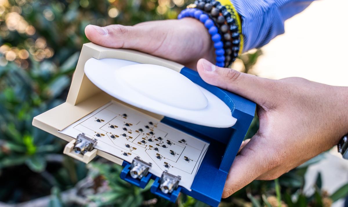 A close‑up view of the device