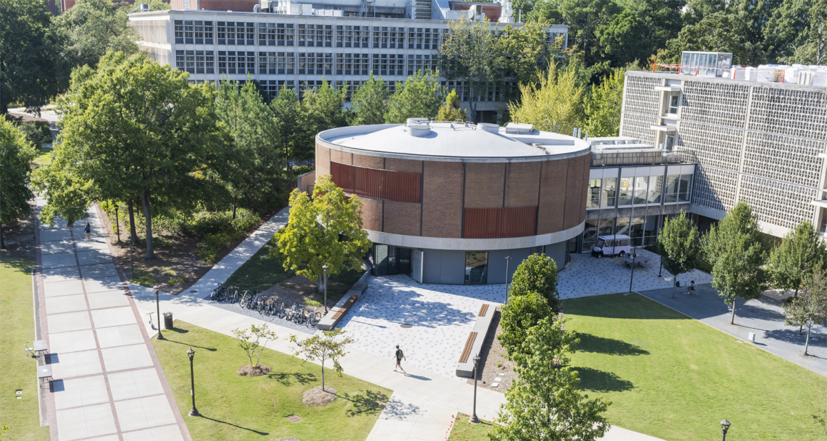Photo of Van Leer building from vantage point of higher building near by. 