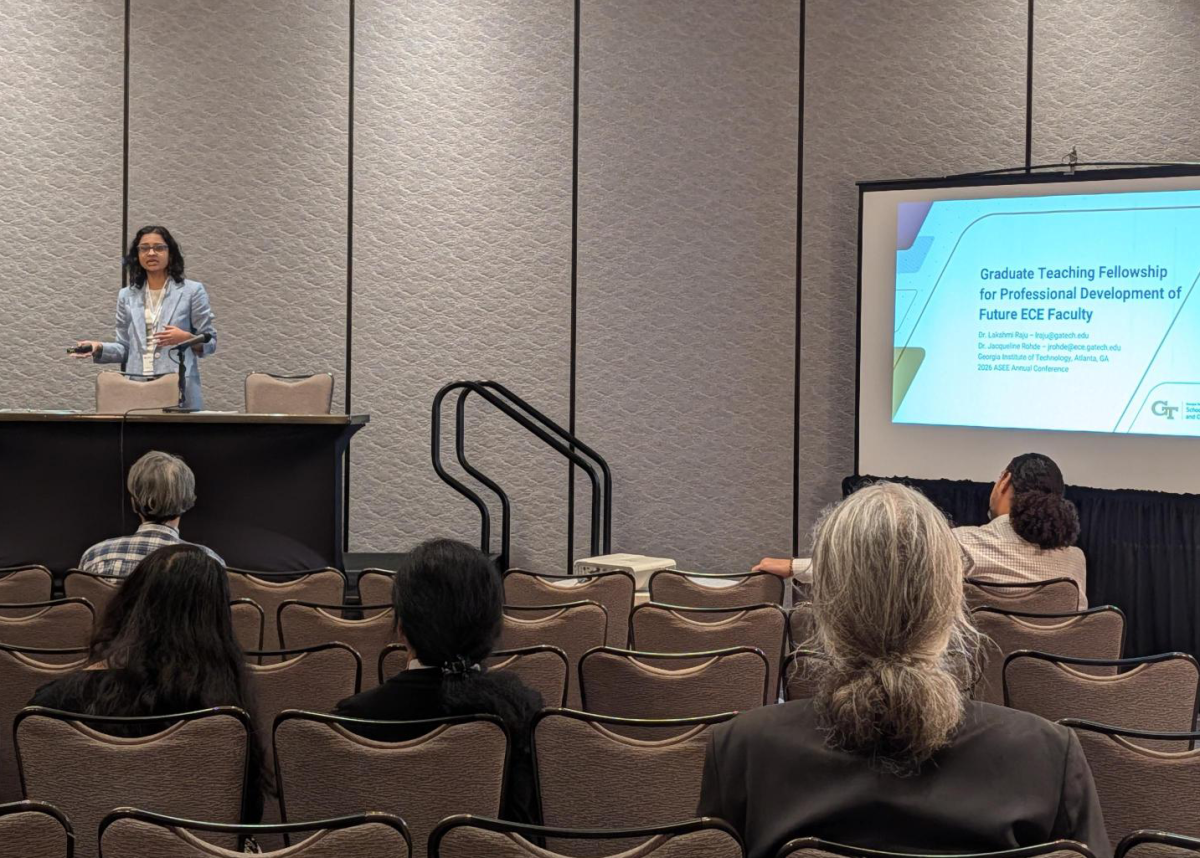 Lakshmi Raju speaking at ASEE