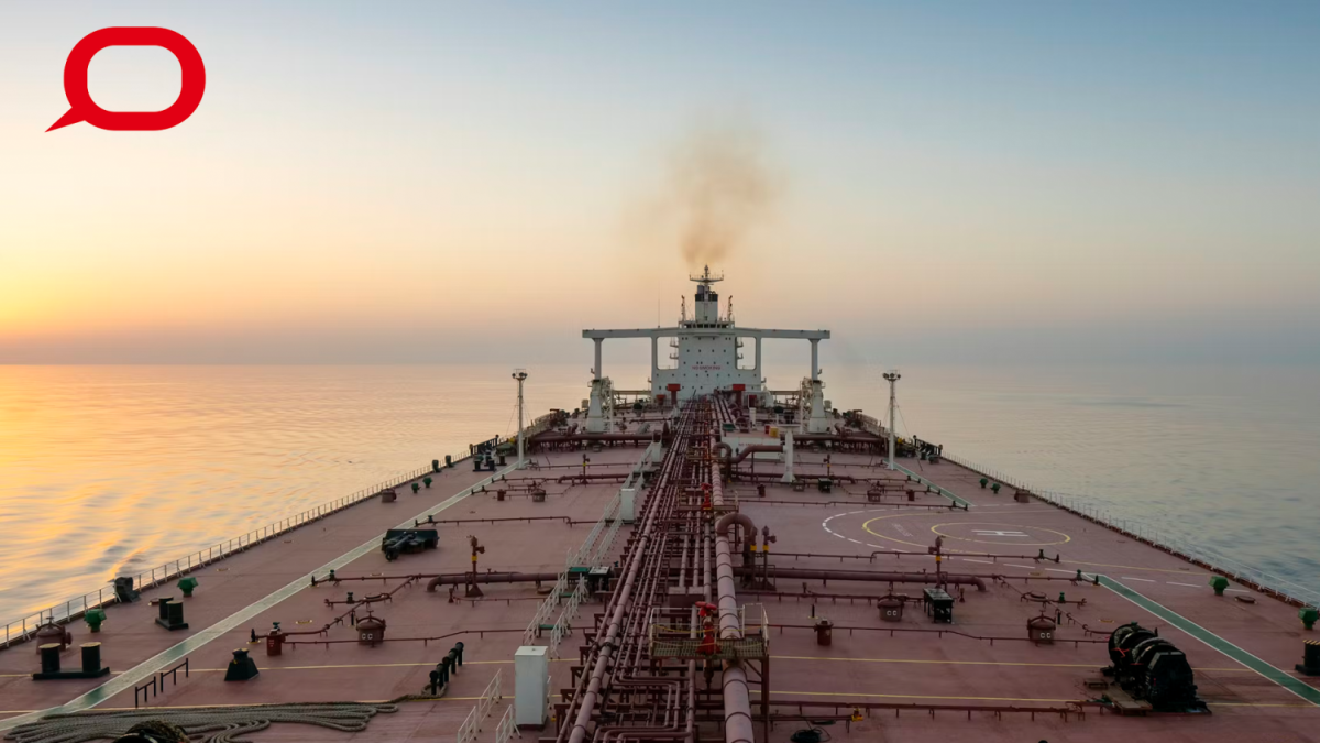 Large cargo ship on the sea.
