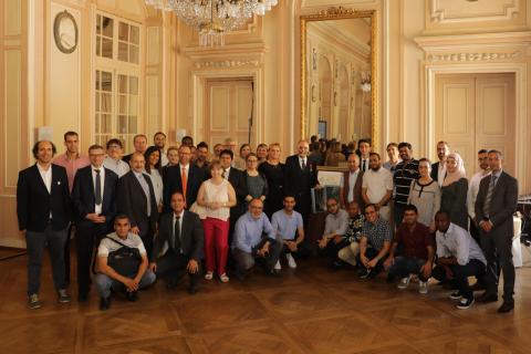 Abdallah Ougazzaden (center) with Georgia Tech-Lorraine colleagues