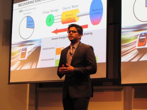 Aravind Samba Murthy presents at the Georgia Tech Three Minute Thesis Competition