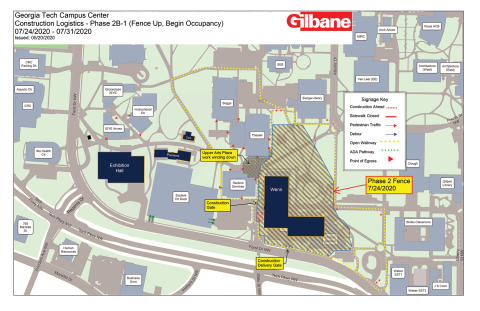 Campus Center Construction Impacts - July 24-31, 2020