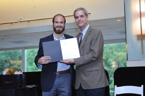 George Tzintzarov (left) with College of Engineering Associate Dean Douglas Williams