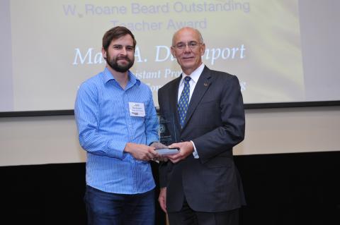 ECE Assistant Professor Mark Davenport (left) with Provost Rafael Bras