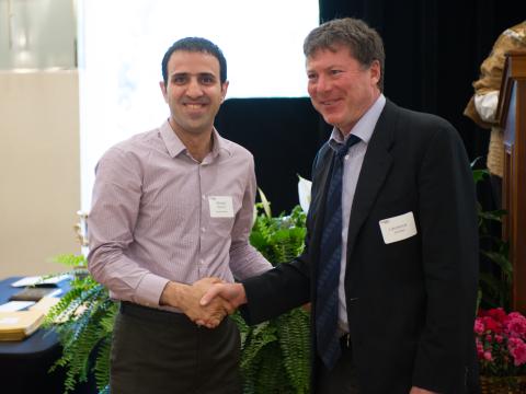 Ahmad Beirami with CoE Associate Dean Laurence Jacobs Ahmad Beirami with CoE Associate Dean Laurence Jacobs