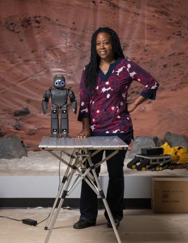 Ayanna Howard with humanoid robot Ayanna Howard with humanoid robot