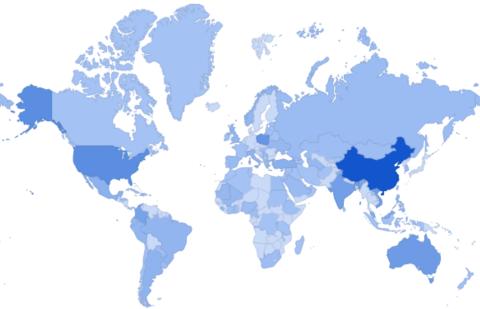 Map of worldwide promotional infections