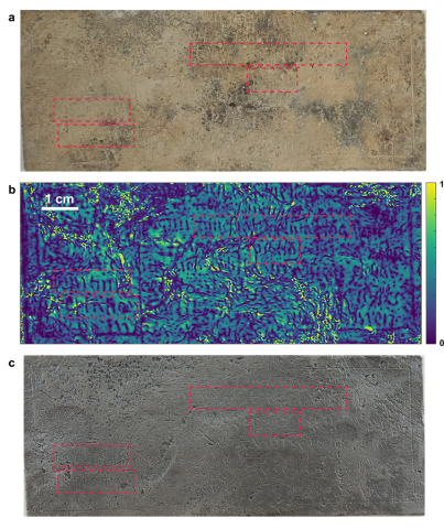 Terahertz images of cross inscriptions