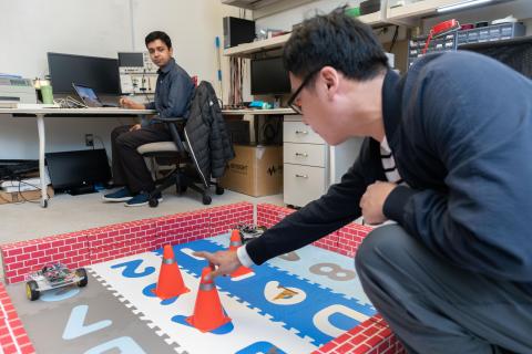 Placing robotic car into a test arena