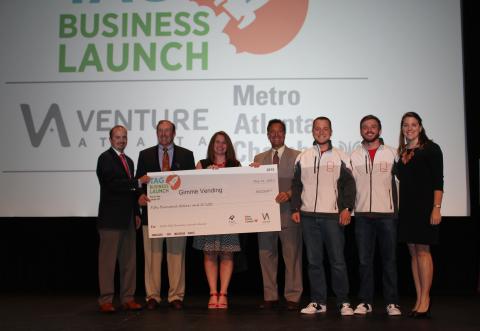 Check presentation to Gimme co-founders at the TAG Business Launch Competition.