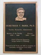 Demetrius Paris Plaque